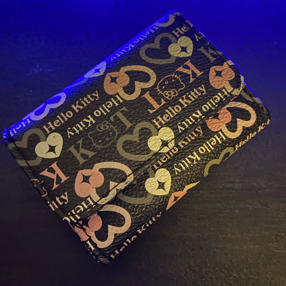 Vintage Hello kitty brown monogram folding wallet